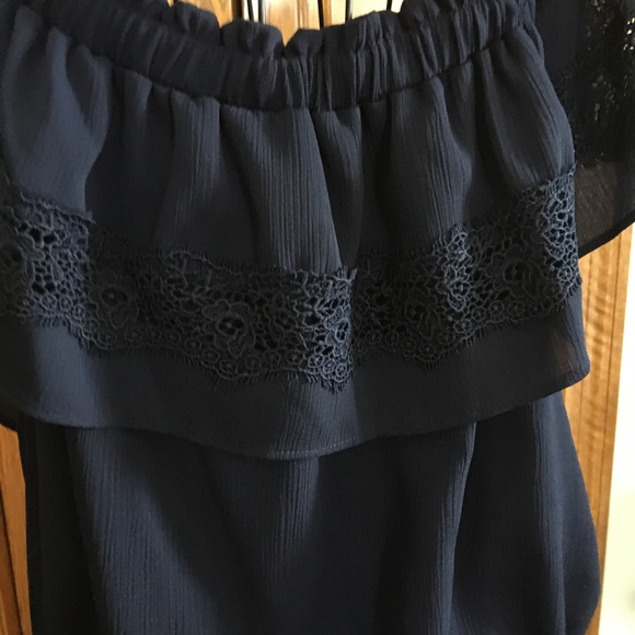 New York & Company DARK NAVY Off Shoulder Top - Picture 2 of 8